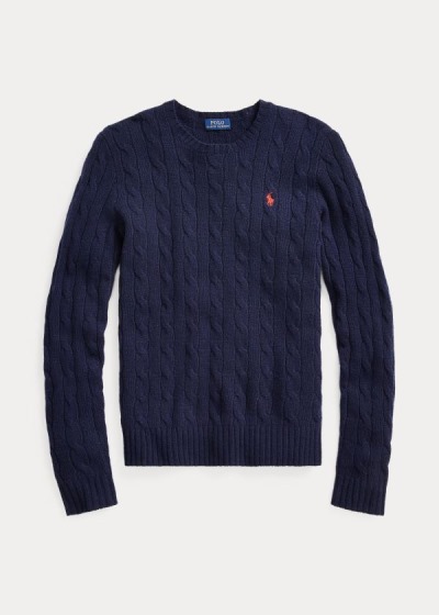 Dámské Svetr Polo Ralph Lauren Cable Vlna Crewneck - 93648-MGBE